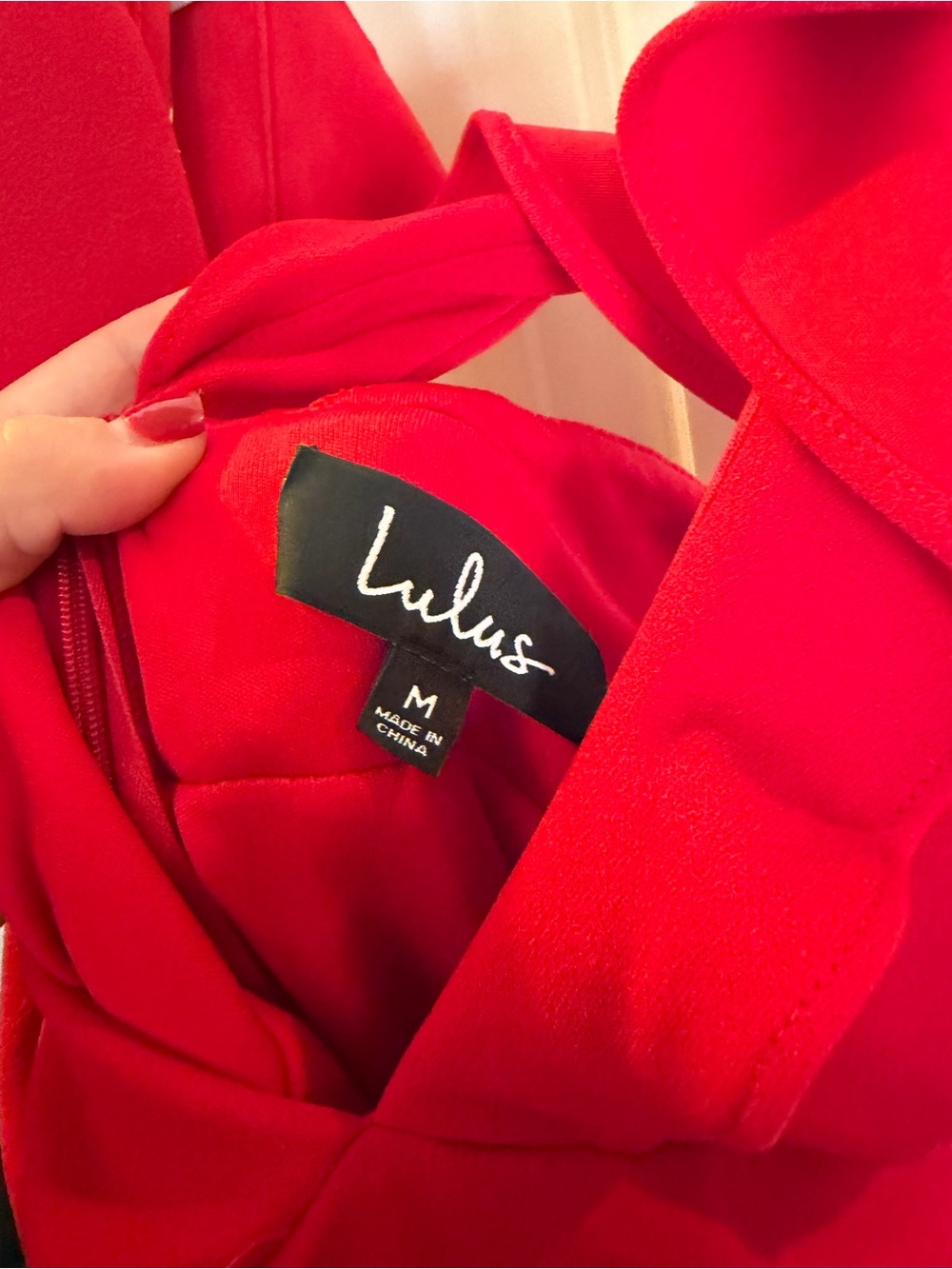 Lulu's Red Ruffle-Shoulder V-Neck Maxi Dress - Picture 6 of 6